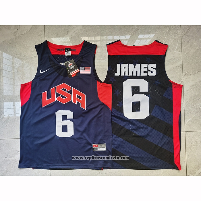 Camiseta USA 2012 Lebron James #6 Negro